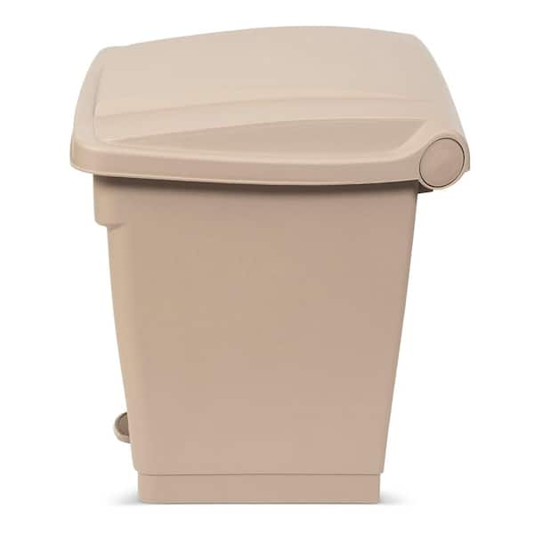 simplehuman Slim Rectangular Plastic Step Trash Can With Wheels 10.57  Gallons 25 14 H x 10 14 W x 19 516 D Stone - Office Depot