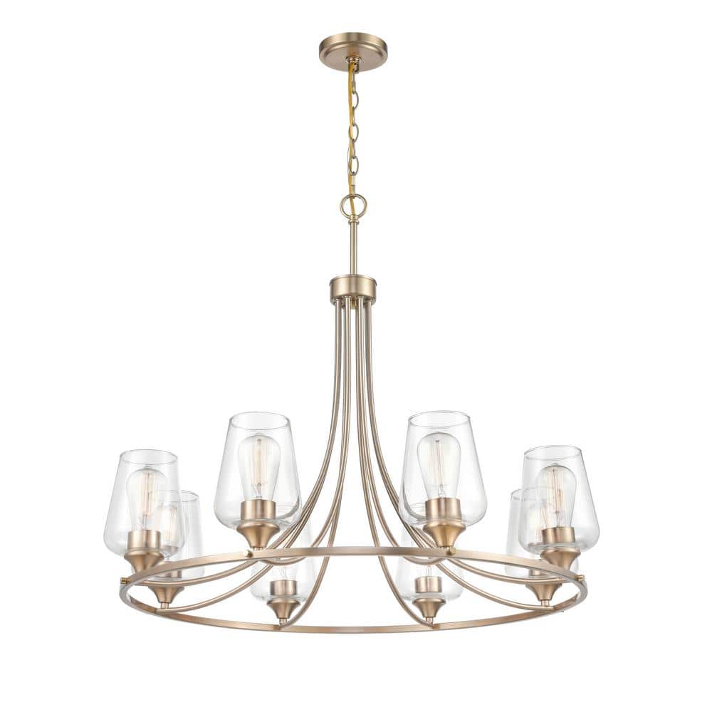 Ashford Modern Gold 8-Light Wagon Wheel Chandelier