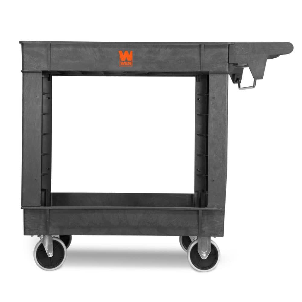 WEN 500-Pound Capacity Gray Polypropylene Two-Shelf Utility Cart