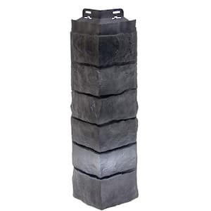 NovikStone AC Artisan Cut Corner (6.1 in. x 21.3 in.) Stone Siding Corner in Carbon (5 Per Box, 7.92 lin. ft.)