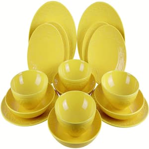 16-Pieces Yellow Dinnerware Set