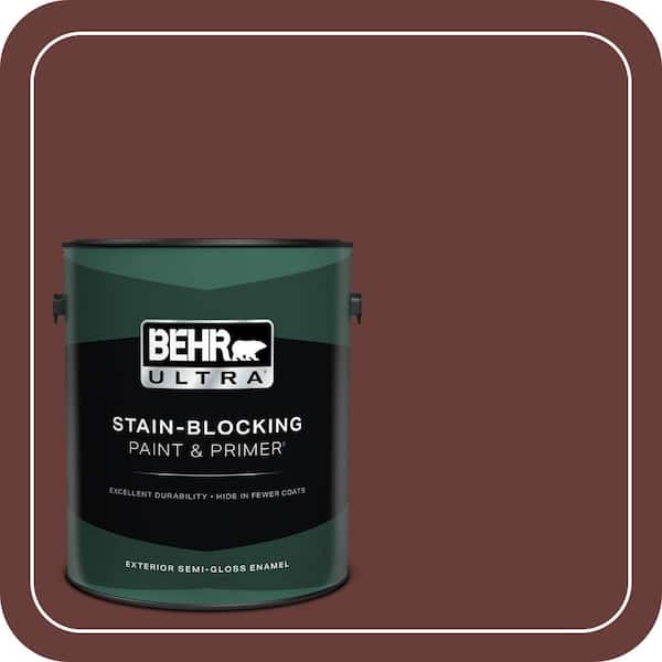 BEHR ULTRA 1 gal. #PPU2-01 Chipotle Paste Semi-Gloss Enamel Exterior Paint & Primer