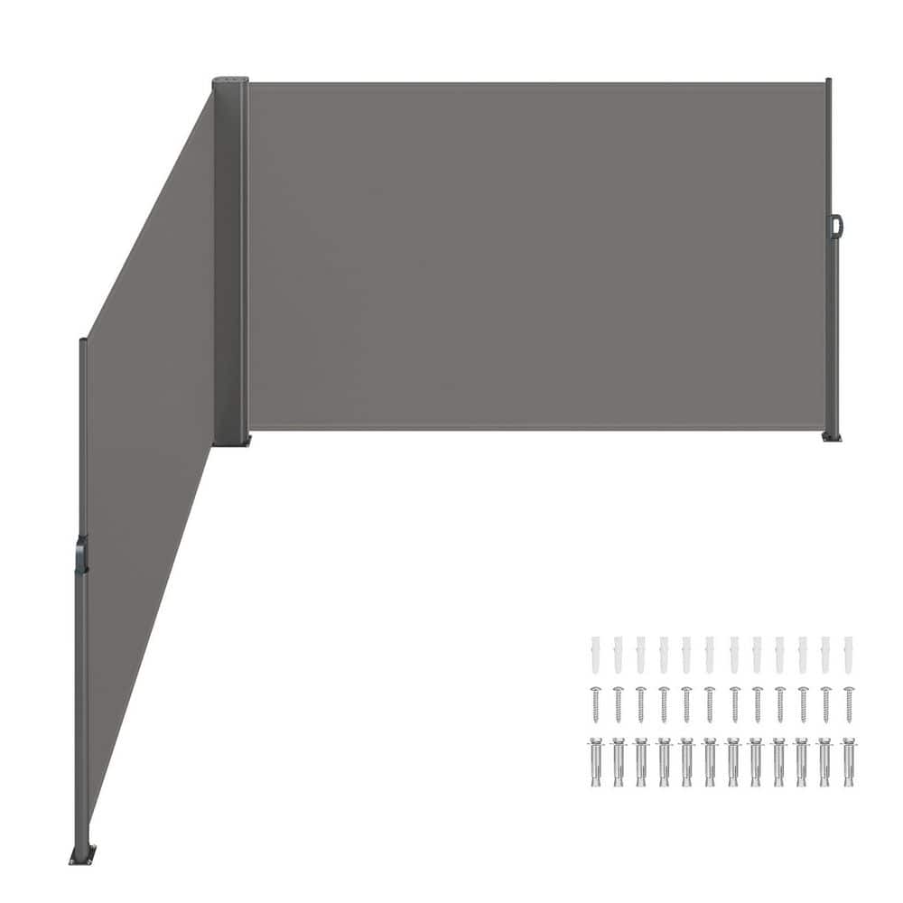 Retractable Side Awning 71 x 236 in. Aluminum Privacy Screen, 280g Polyester Waterproof UV 30+ for Patio, Balcony, Gray price history on PriceWatchPro