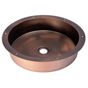 15 in. Bathroom Sink in Bronze Stainless Steel with Drain