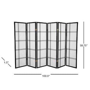 5 ft. Black 6-Panel Room Divider