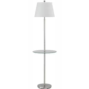 60 in. Andros Glass Table Lamp in Brushed Steel