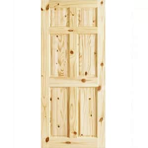 18 in. x 80 in. x 1.375 in. 3-Panel Colonial Double Hip Knotty Wood Interior Door Slab