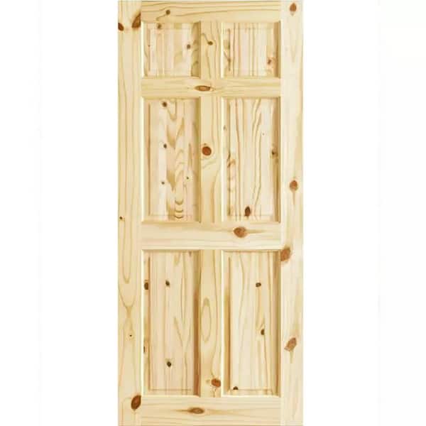 Kimberly Bay 18 in. x 80 in. x 1.375 in. 3-Panel Colonial Double Hip Knotty Wood Interior Door Slab