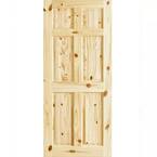 28 in. x 80 in. x 1.375 in. 6 Panel Colonial Double Hip Knotty Clear Pine Interior Door Slab