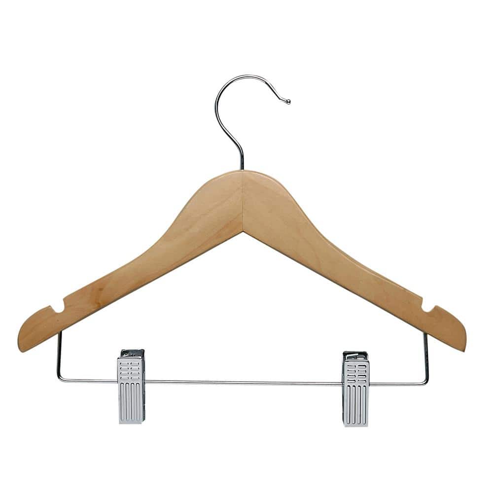 Cedar Elements - Baby/Toddler/Children Wooden Hangers (12 Pack) for Kids  Clothes NB-4T ; Perfect for Nursery Organizers and Closet Storage (Kids  Hangers Metal Clips NB-4T, Natural Wood) 