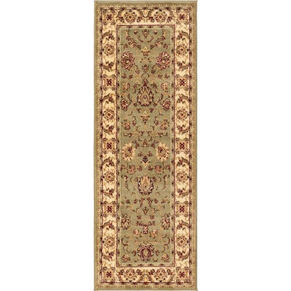 Unique Loom Voyage St. Louis Green 2' 2 x 6' 0 Runner Rug