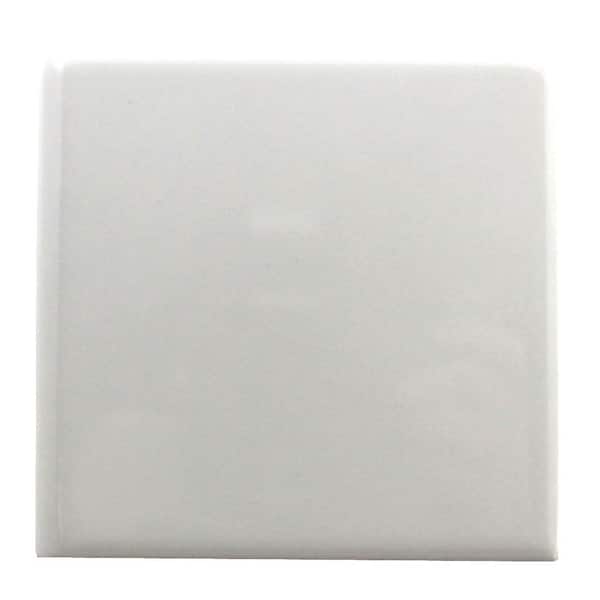 Daltile Semi-Gloss White 4-1/4 in. x 4-1/4 in. Ceramic Bullnose Wall Tile (0.125 sq. ft. / piece)