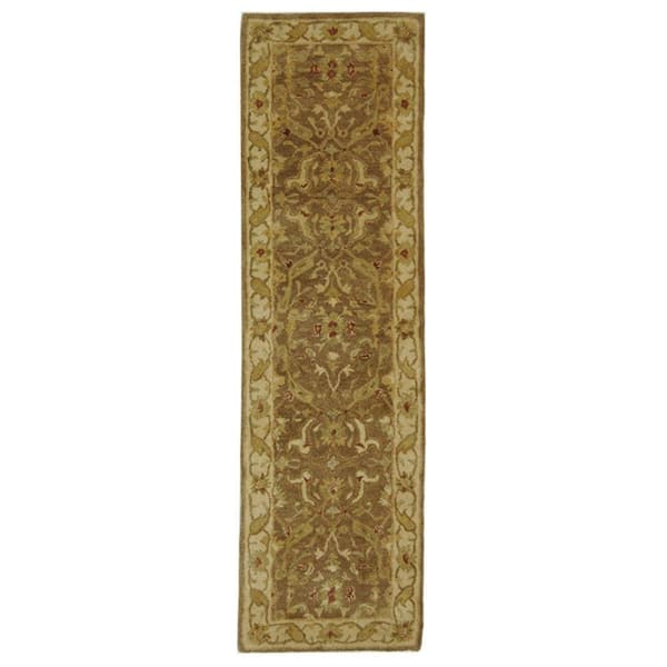 SAFAVIEH Antiquity Brown/Gold 2 ft. x 20 ft. Border Runner Rug
