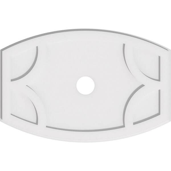 Ekena Millwork 28 in. W x 18-5/8 in. H x 3 in. ID x 1 in. P Kailey Architectural Grade PVC Contemporary Ceiling Medallion