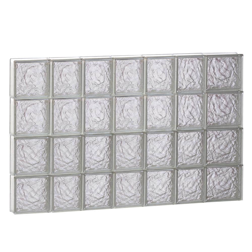 Clearly Secure 4425 In X 31 In X 3125 In Frameless Ice Pattern Non Vented Glass Block 0472