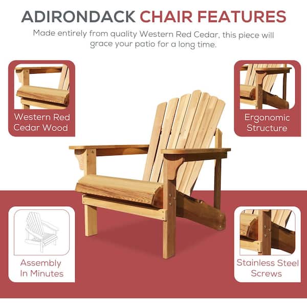 northbeam Riverside Western Red Cedar Adirondack Chair