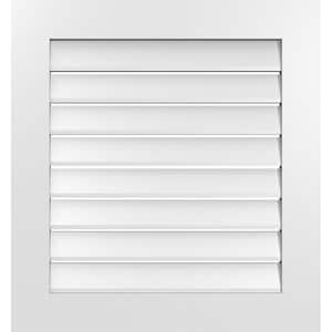28 in. x 30 in. Vertical Surface Mount PVC Gable Vent: Functional with Standard Frame