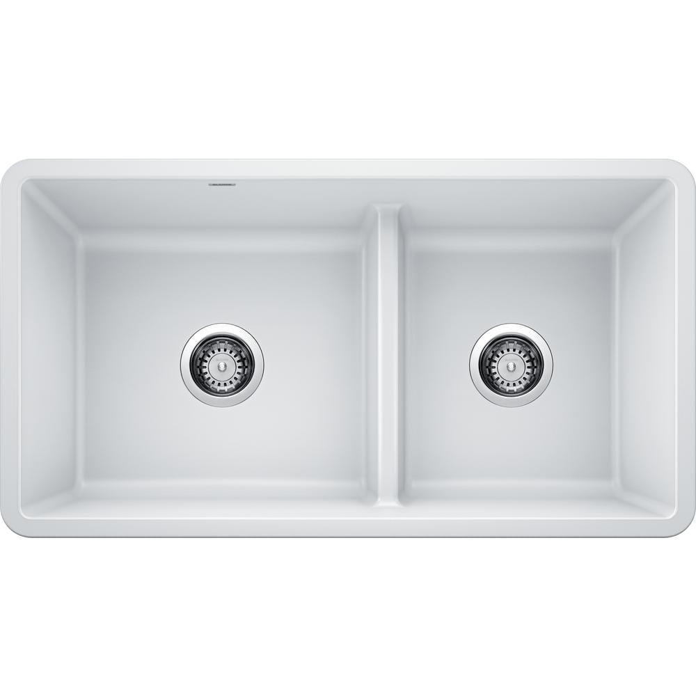 PRECIS Undermount Granite Composite 33 in. 60/40 Double Bowl Kitchen Sink w