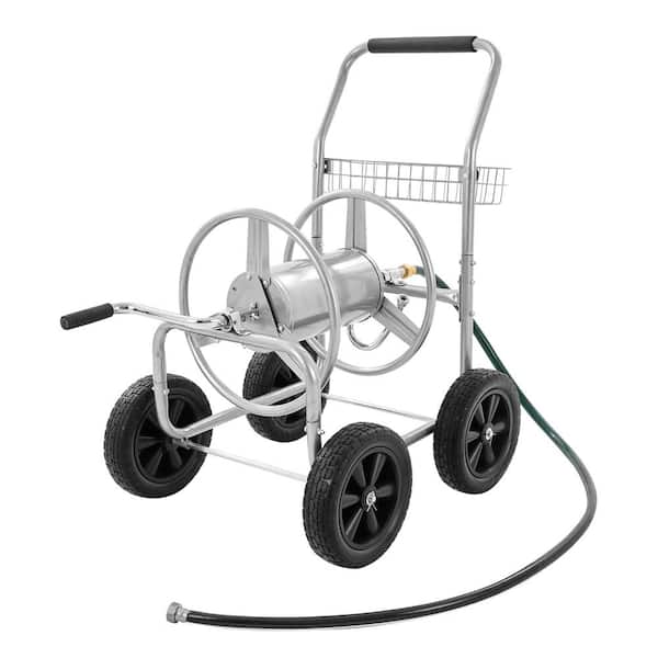 Hose Reel Cart Hold Up to 250 ft. of 5/8 in. Hose Garden Water Hose Carts Mobile Tools with 4 Wheels Heavy Planting