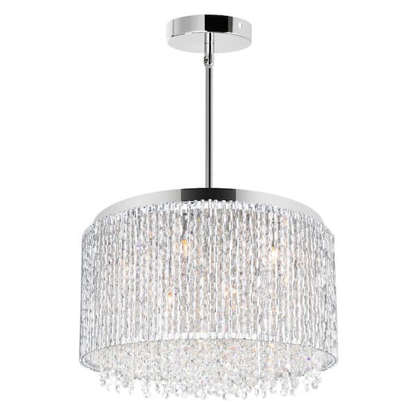 Claire 10 Light Drum Shade Chandelier With Chrome Finish