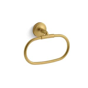 Paces Wall Mounted Towel Ring in Vibrant Brushed Moderne Brass
