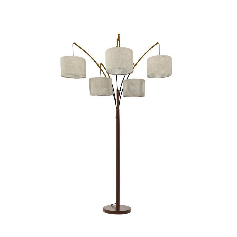 "80"" Arc Brown Modern 5-Light Tall Standing Tree-Style Floor Lamp with Remote, Adjustable Arched Arm, 3-Color Temperature" price history on PriceWatchPro