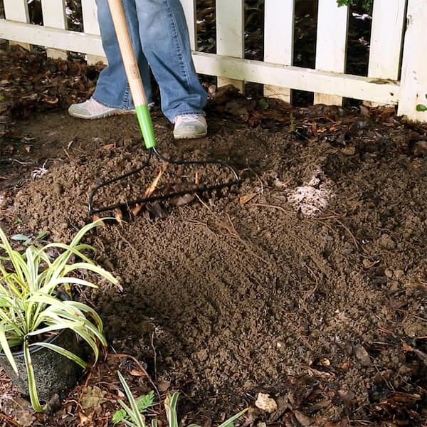Daily Dump Short Metal Rake for Mixing or Tilling Compost and Garden Soil