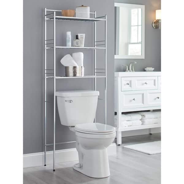 3-Piece Over-the-Toilet Bathroom Organizer Set (Brushed Nickel