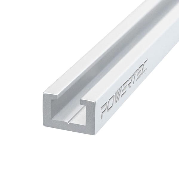 POWERTEC 48 in. Heavy-Duty Aluminum T-Track Specialized T Slot Track for 3/8 in. Hex Bolt and T Bolts 1/4 in.-20 and 5/16 in.-18