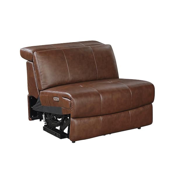 Lazzara Tellot Brown Leather Power Armless Recliner with Power