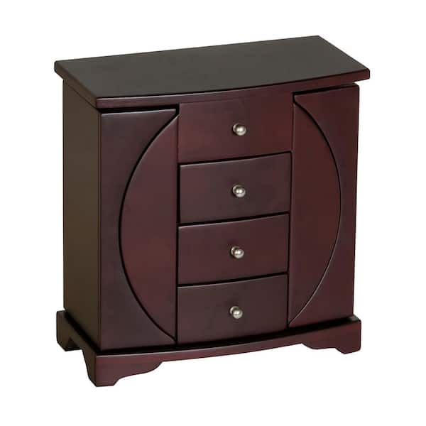 Mele & Co Simone Mahogany Finish Wooden Jewelry Box
