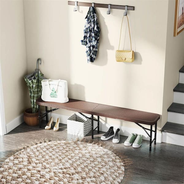 6 ft. Plastic Folding Bench with 1320 lbs. Capacity Handle anf Lock for Outdoor Camping