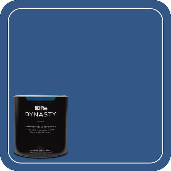 BEHR DYNASTY 1 qt. #590B-7 Award Blue Satin Enamel Interior Stain-Blocking Paint and Primer