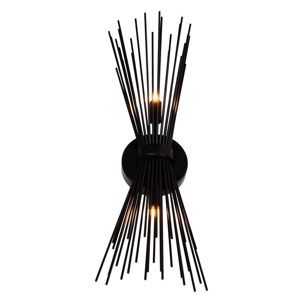Savannah 20" Dimmable Metal Wall Sconce in Black Finish