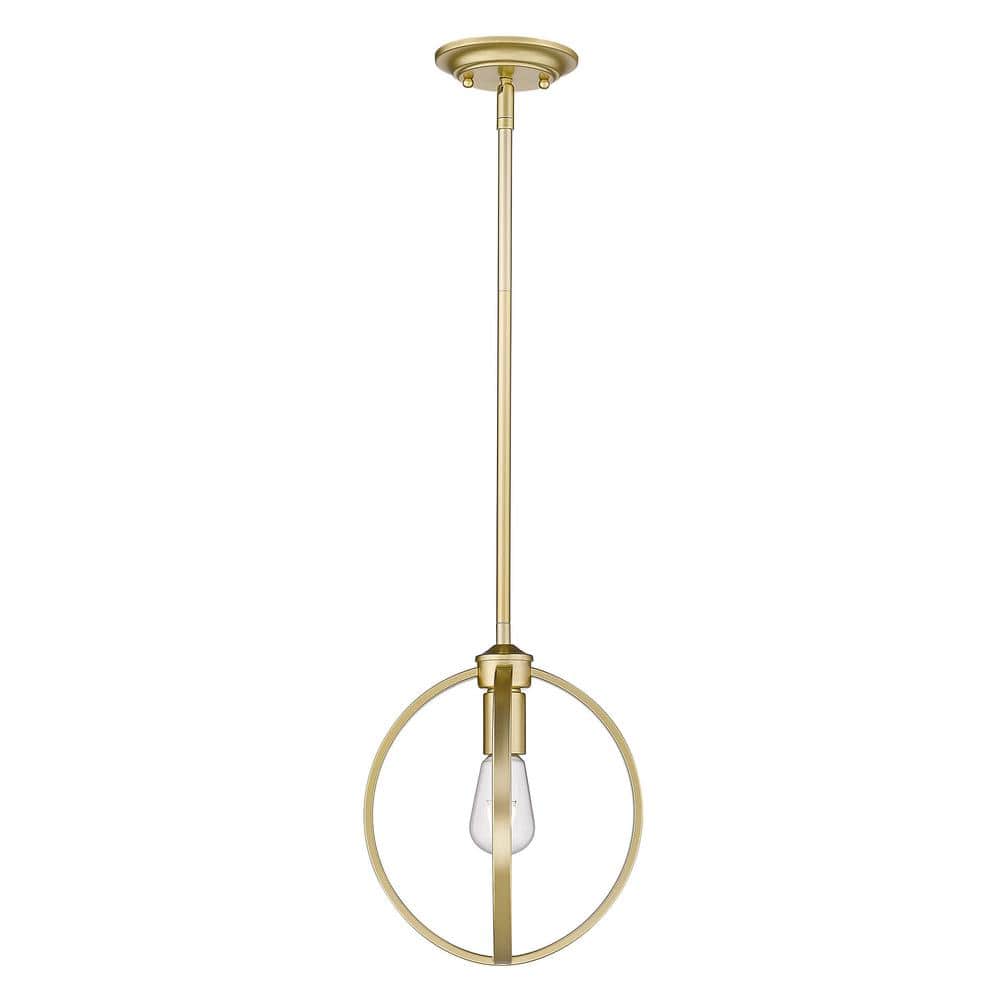 Olympic Gold Modern Indoor/Outdoor Semi-Flush Mount Light