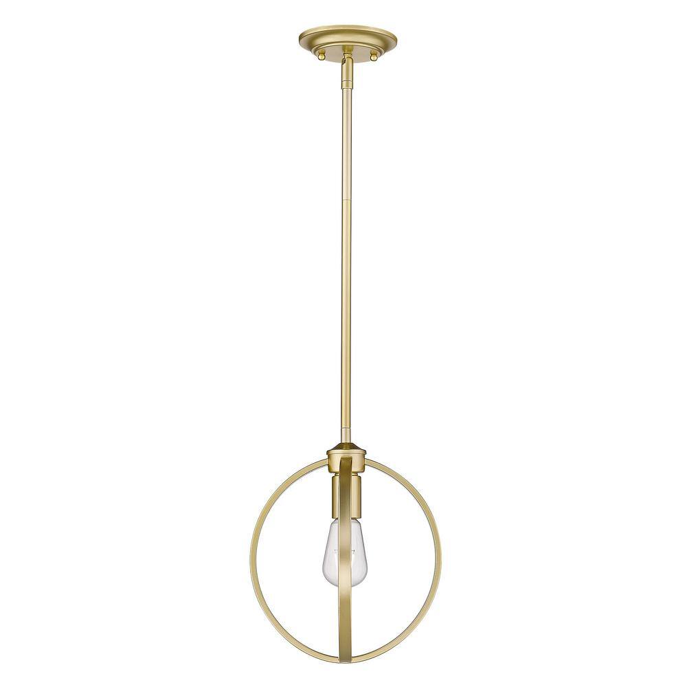 Olympic Gold Mini Pendant Light with Open Frame Design