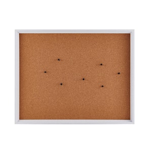 24 x19-in White Framed Cork Board w/Pins