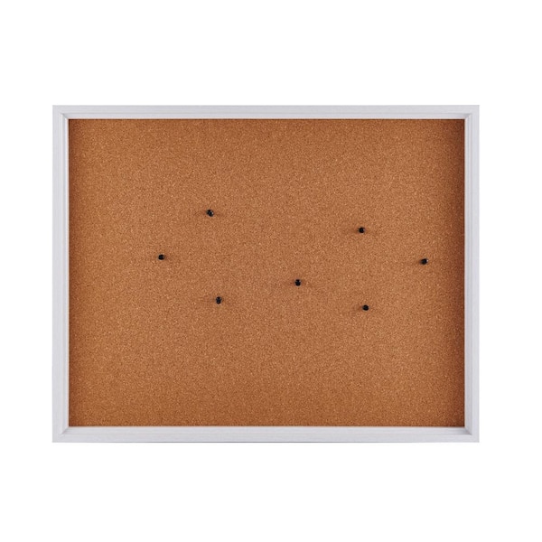 Towle Living 24 x19-in White Framed Cork Board w/Pins