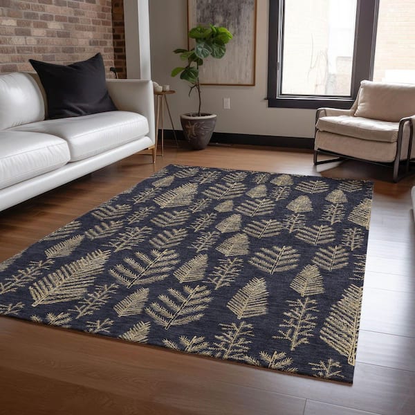 Chantille Machine Washable Indoor/Outdoor Abstract ACN1813 Black 5 ft. x 7 ft. 6 in. Area Rug