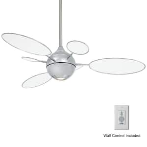 Cirque 54 in. LED Indoor Polished Nickel Ceiling Fan with Light and Wall Control