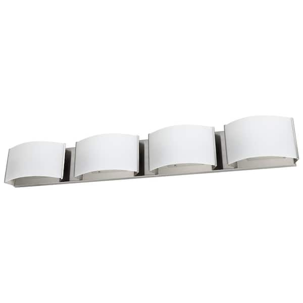 Sunlite 30 in. 4-Light Brushed Nickel Warm White 3000K Dimmable ETL ...