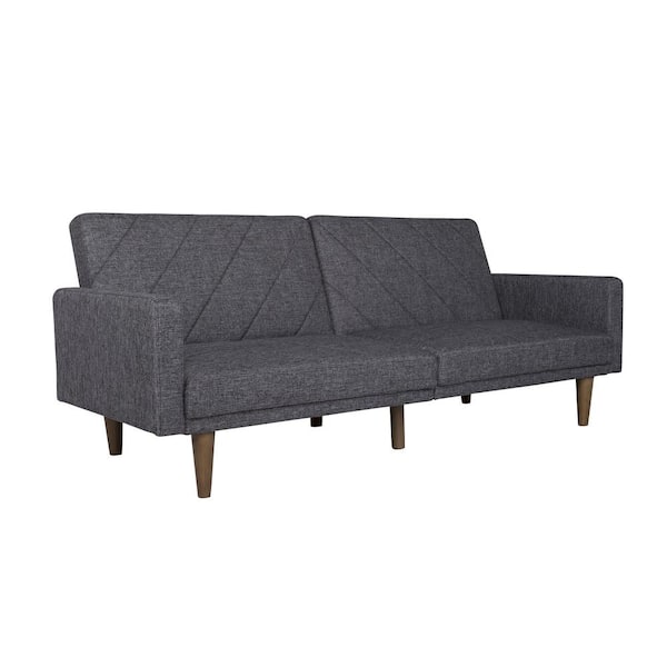 DHP Paige Gray Linen Upholstered Futon