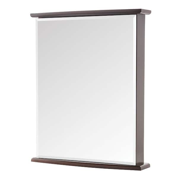 Home Decorators Collection 22 in. W x 27-5/8 in. H Fog Free Frameless Surface-Mount Bathroom Medicine Cabinet in Java