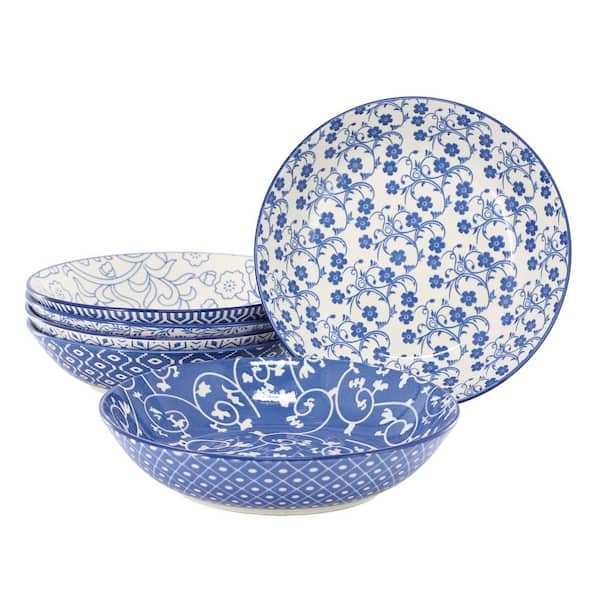 Elama Sophia 6 Piece Assorted Stoneware Bowl Set in Blue