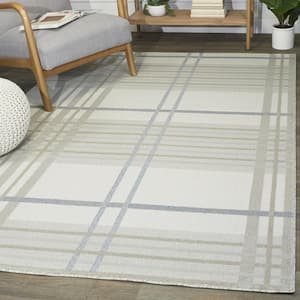 Hannes Grey 7 ft. 10 in. x 10 ft. Plaid Area Rug