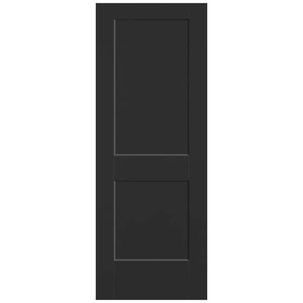 Masonite 30 in. x 80 in. 2-Panel Logan Single Bore Solid Core Jet Black Molded Composite Interior Door Slab