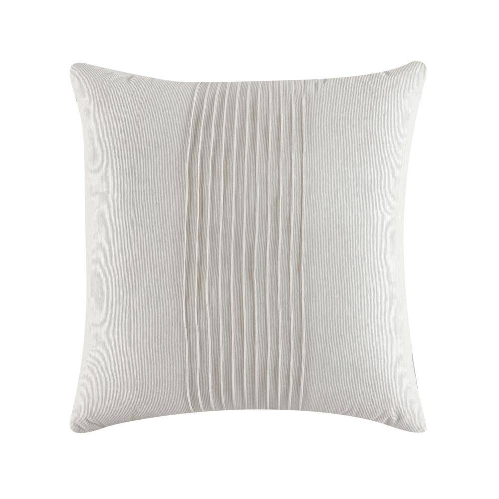 Lindy White Cotton Reversible King Comforter Set with Shams