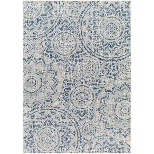 Livabliss Ravello Blue Paisley 8 ft. x 10 ft. Indoor/Outdoor Area Rug