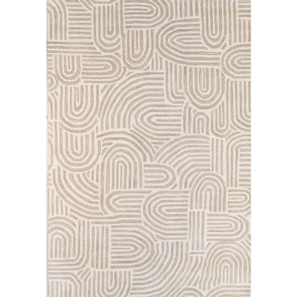 BASHIAN Chelsea Beige 9 ft. x 12 ft. (8 ft. 6 in. x 11 ft. 6 in.) Geometric Contemporary Area Rug