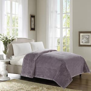 Silver Mauve King Knitted Blanket